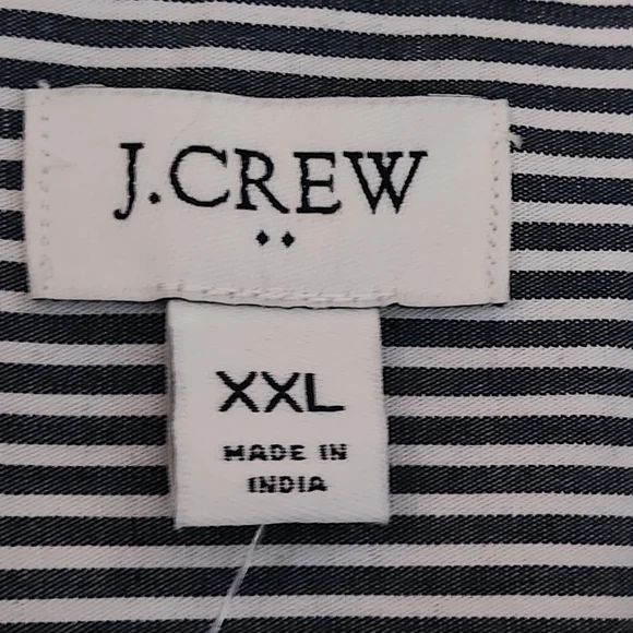 J CREW Striped Puff Sleeve Button Up Shirt Womens Plus XXL Navy White Coast NWT - Picture 3 of 10